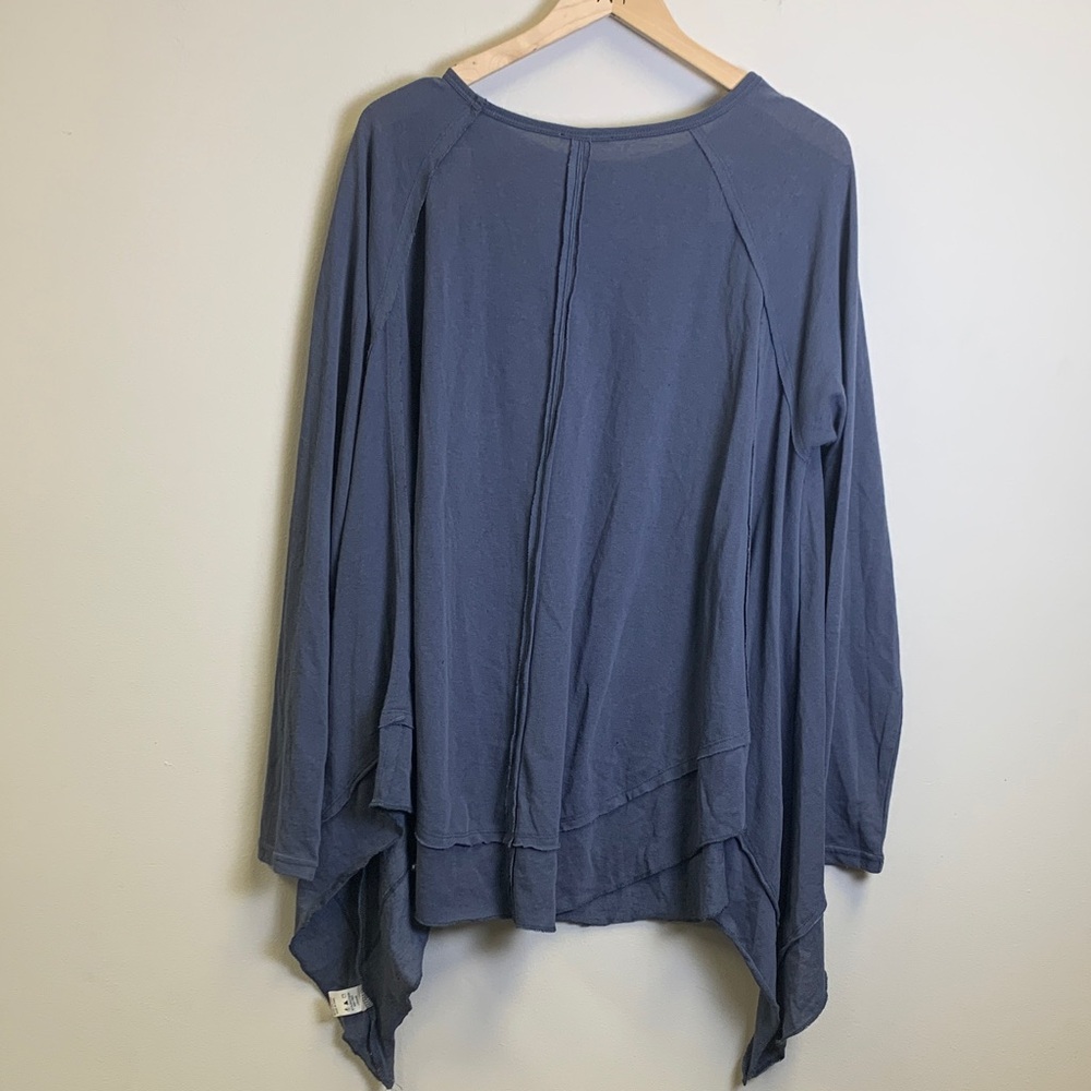easel Slate Blue Long Sleeve Asymmetrical Tunic - Picture 5 of 5